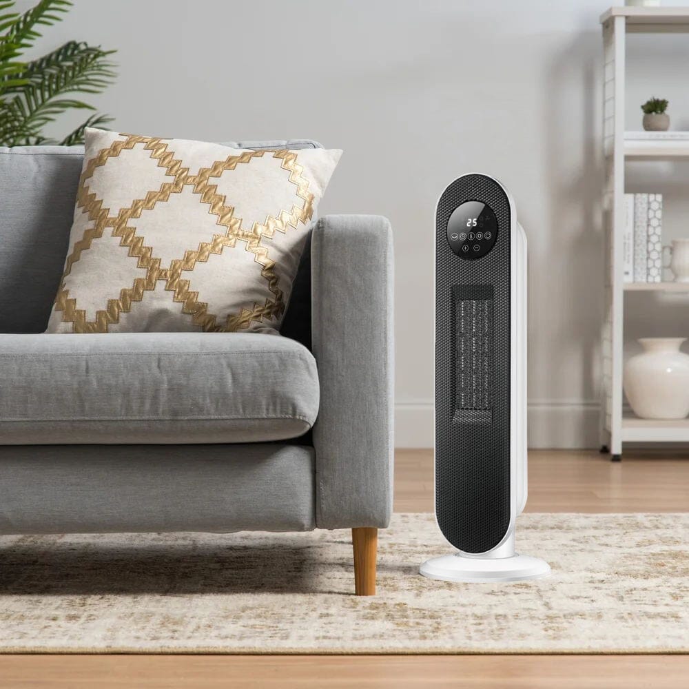 2ft H White Digital PTC Ceramic Heater with Remote Control Freestanding Patio Heaters Living and Home