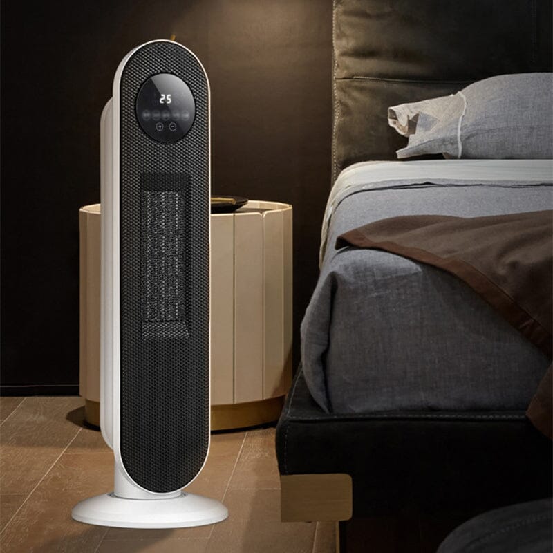 2ft H White Digital PTC Ceramic Heater with Remote Control Freestanding Patio Heaters Living and Home