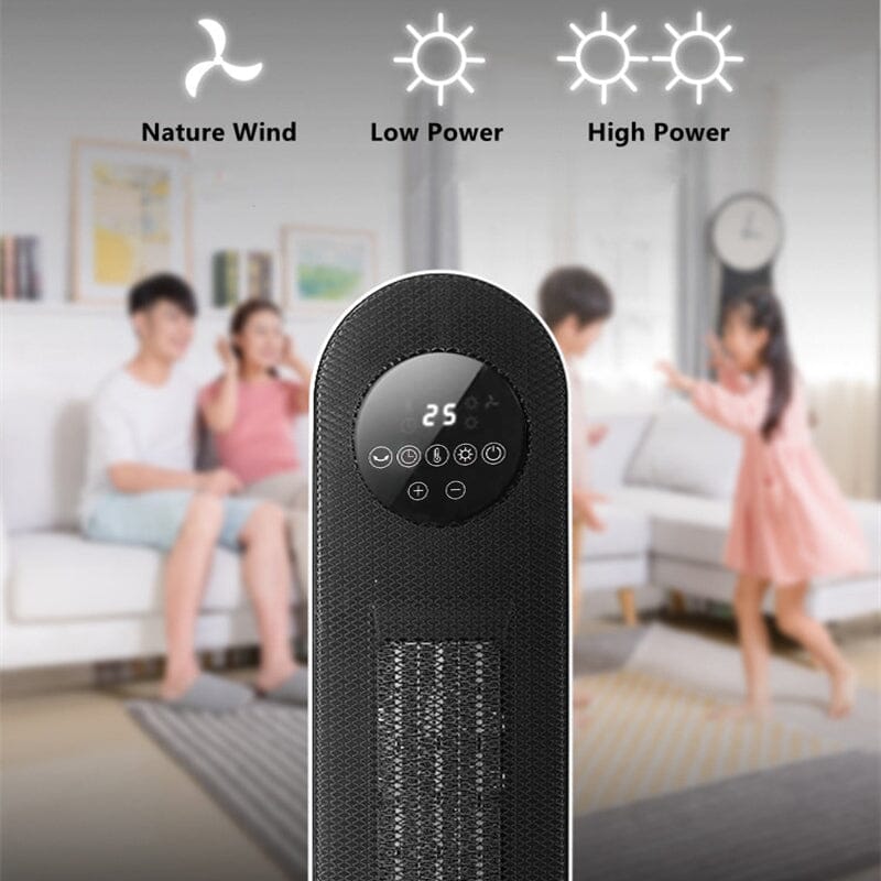 2ft H White Digital PTC Ceramic Heater with Remote Control Freestanding Patio Heaters Living and Home