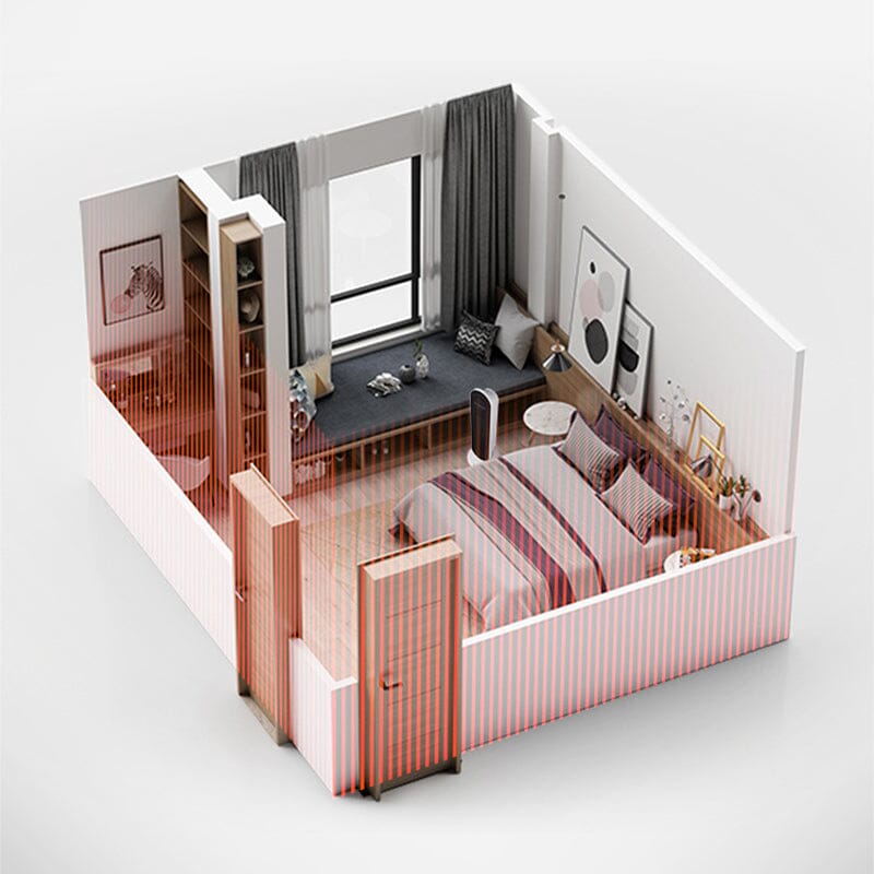 2ft H White Digital PTC Ceramic Heater with Remote Control Freestanding Patio Heaters Living and Home