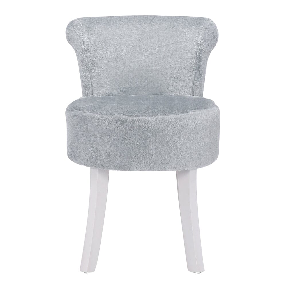 Modern Plush Upholstered Dressing Table Chair with White Legs Cocktail Chairs Living and Home