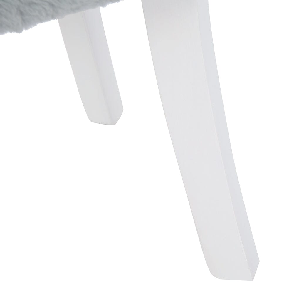 Modern Plush Upholstered Dressing Table Chair with White Legs Cocktail Chairs Living and Home