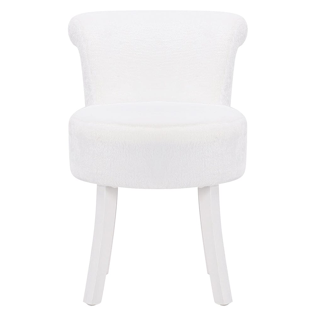 Modern Plush Upholstered Dressing Table Chair with White Legs Cocktail Chairs Living and Home