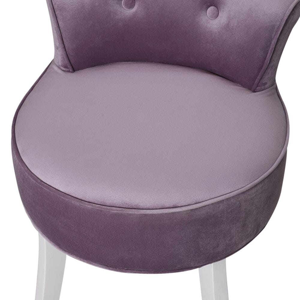Upholstered Velvet Vanity Dressing Table Stool with Low Backrest Cocktail Chairs Living and Home