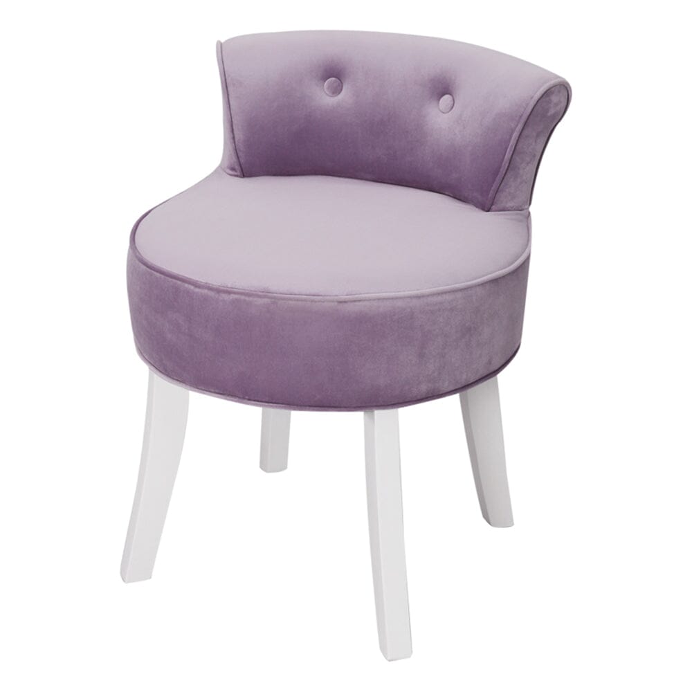 Upholstered Velvet Vanity Dressing Table Stool with Low Backrest Cocktail Chairs Living and Home