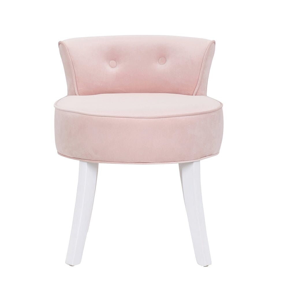 Upholstered Velvet Vanity Dressing Table Stool with Low Backrest Cocktail Chairs Living and Home