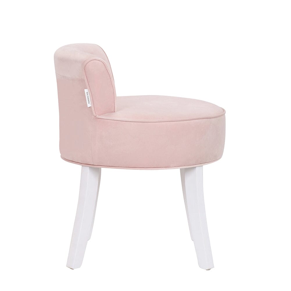Upholstered Velvet Vanity Dressing Table Stool with Low Backrest Cocktail Chairs Living and Home