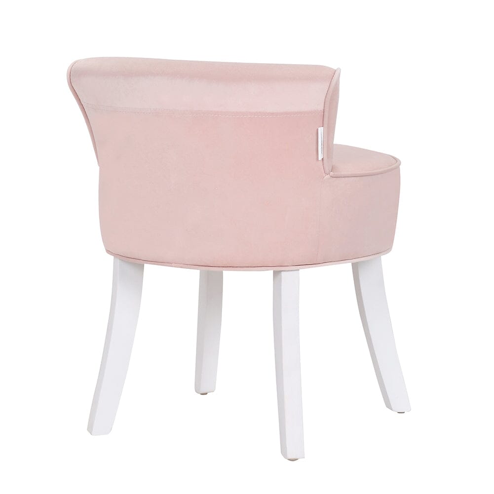 Upholstered Velvet Vanity Dressing Table Stool with Low Backrest Cocktail Chairs Living and Home
