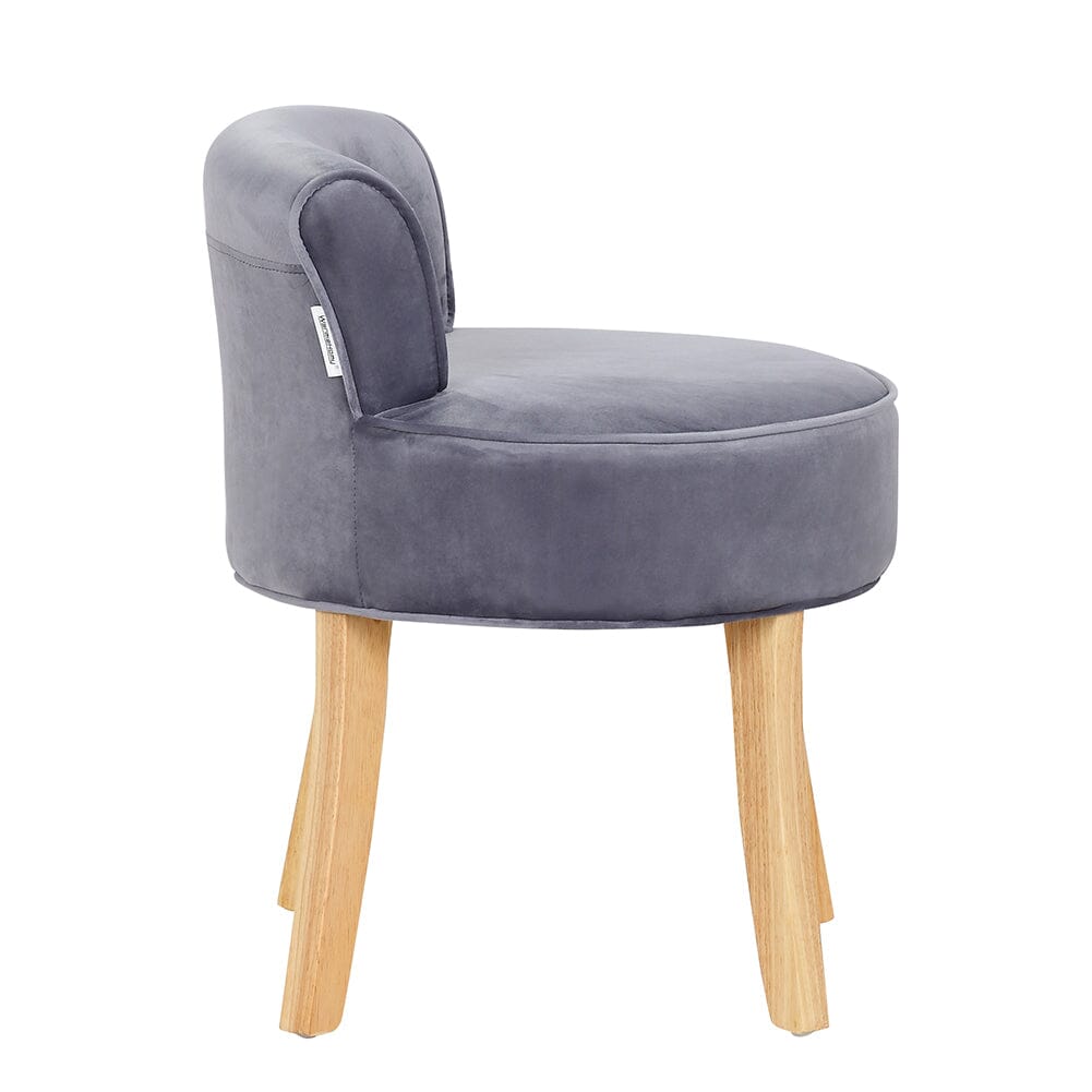 Upholstered Velvet Vanity Dressing Table Stool with Low Backrest Cocktail Chairs Living and Home