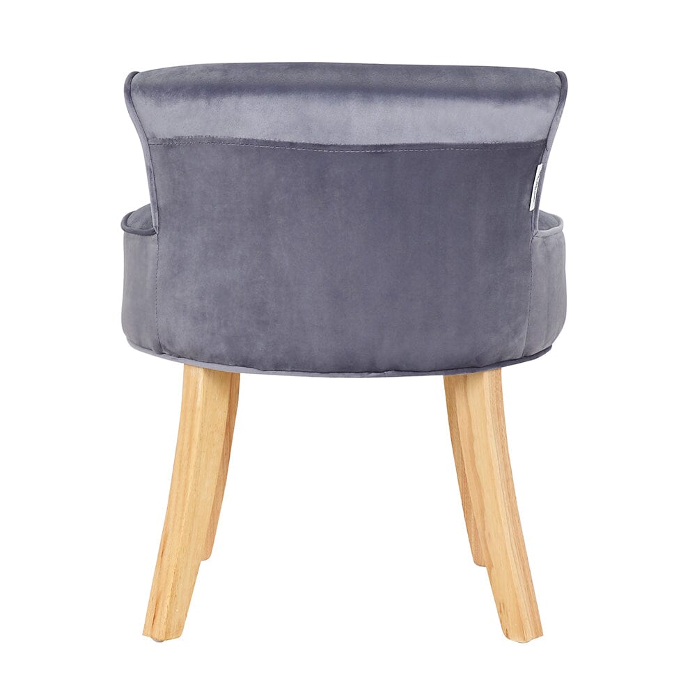 Upholstered Velvet Vanity Dressing Table Stool with Low Backrest Cocktail Chairs Living and Home