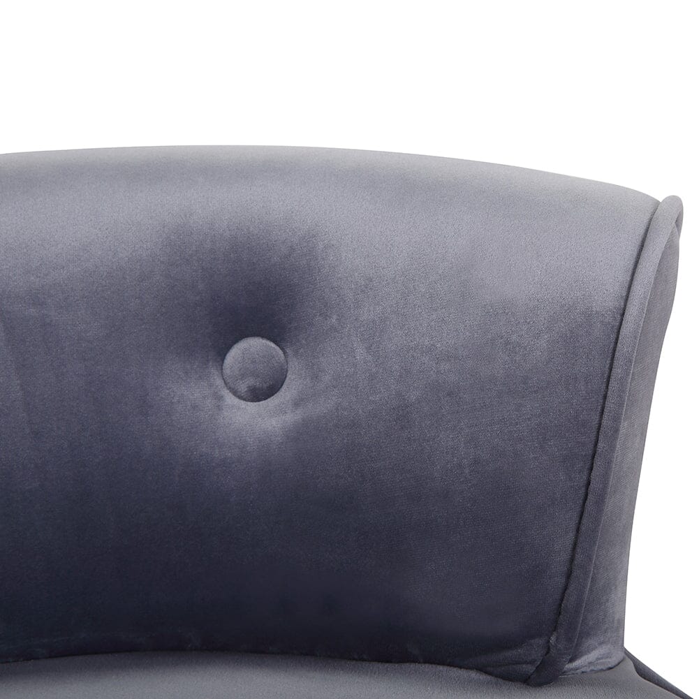 Upholstered Velvet Vanity Dressing Table Stool with Low Backrest Cocktail Chairs Living and Home