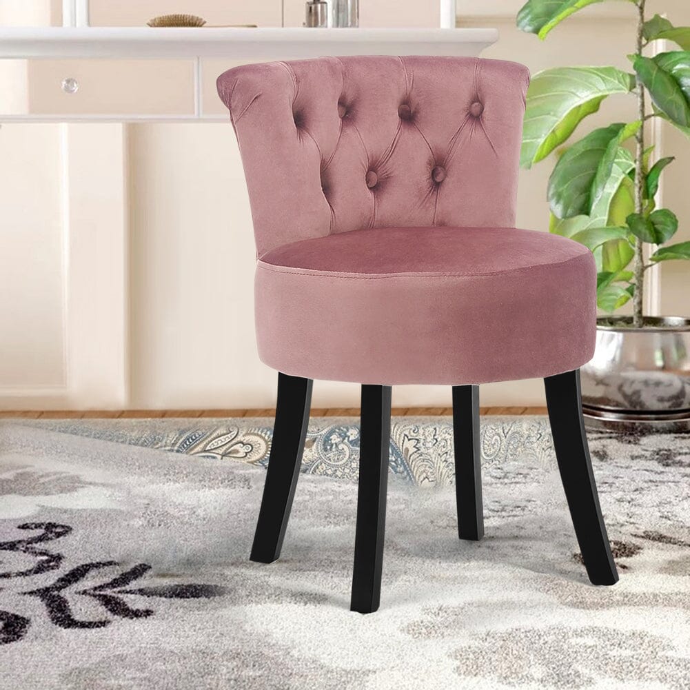 Modern Upholstered Buttoned Stool for Dressing Table Cocktail Chairs Living and Home
