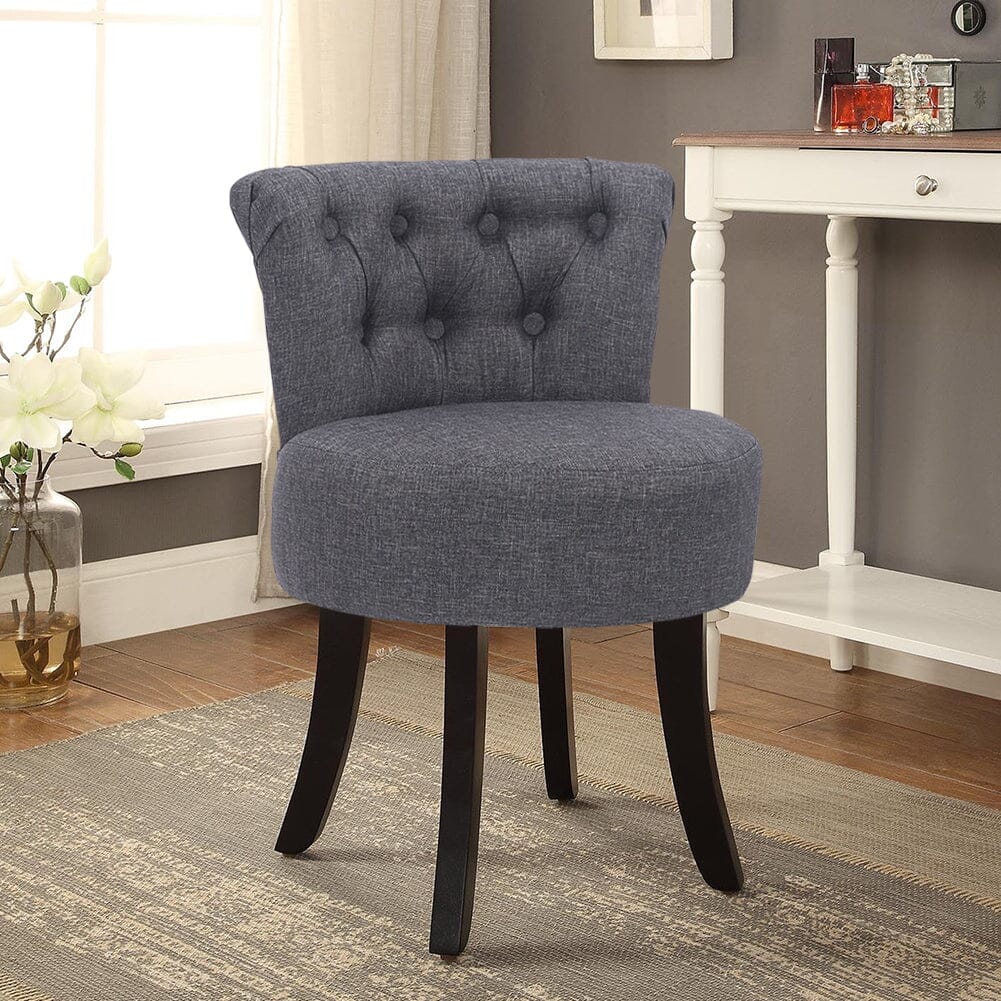 Modern Upholstered Buttoned Stool for Dressing Table Cocktail Chairs Living and Home