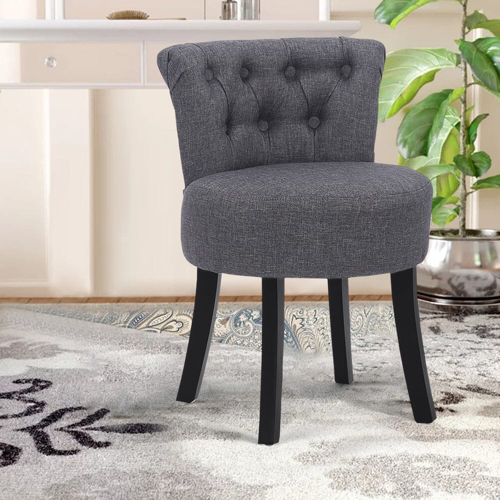 Modern Upholstered Buttoned Stool for Dressing Table Cocktail Chairs Living and Home