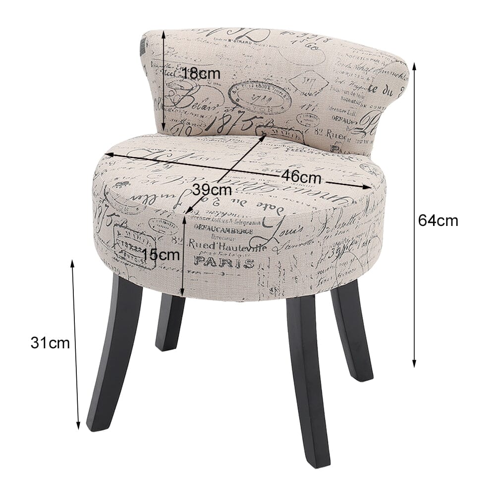 Modern Dressing Stool with Tech Fabric Cocktail Chairs Living and Home