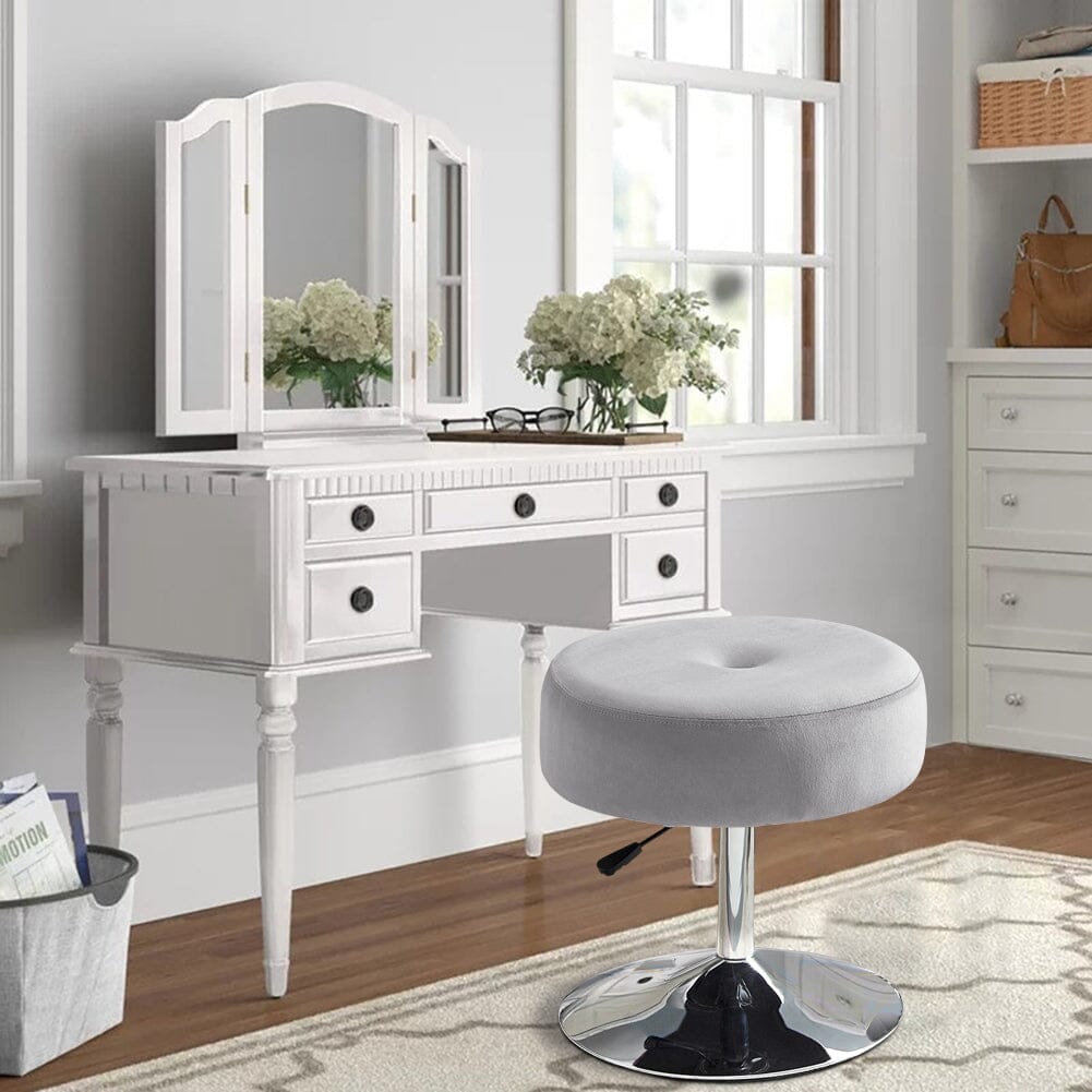 Adjustable Velvet Ottoman with Lift Function Living Room Chairs Living and Home Grey 1 Unit