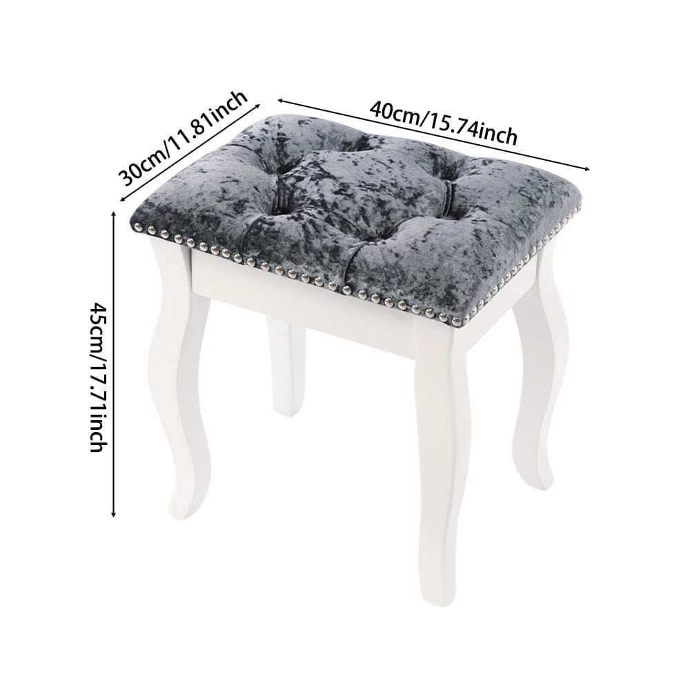 Vintage Floral Upholstered Dressing Stool Chair Living and Home