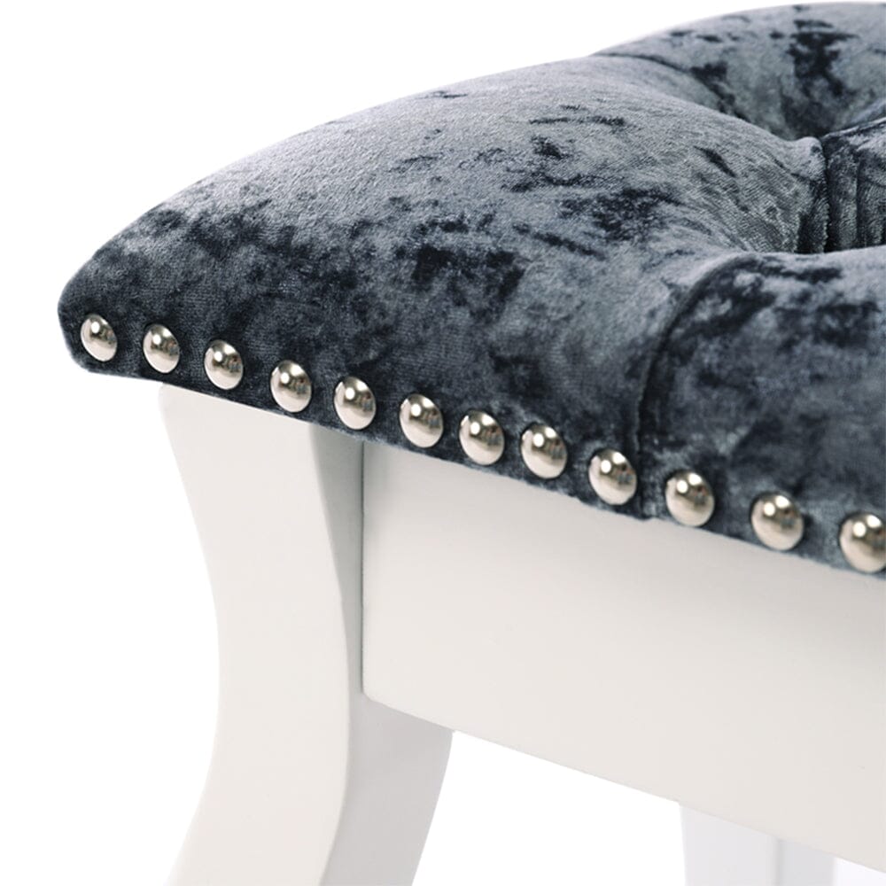 Vintage Floral Upholstered Dressing Stool Chair Living and Home