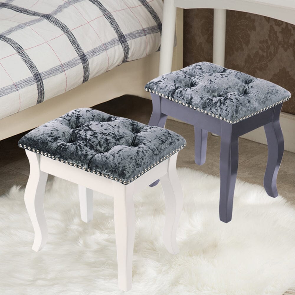 Vintage Floral Upholstered Dressing Stool Chair Living and Home