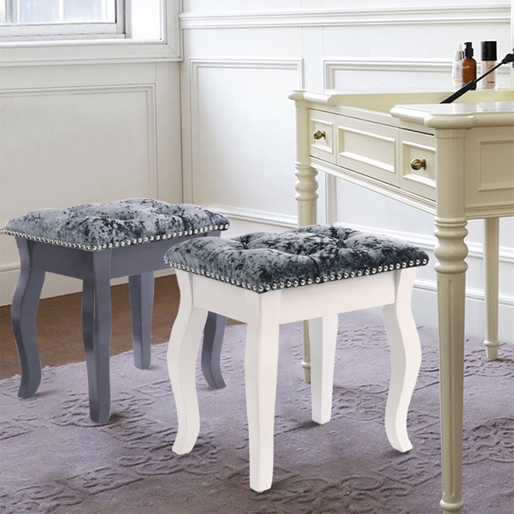 Vintage Floral Upholstered Dressing Stool Chair Living and Home