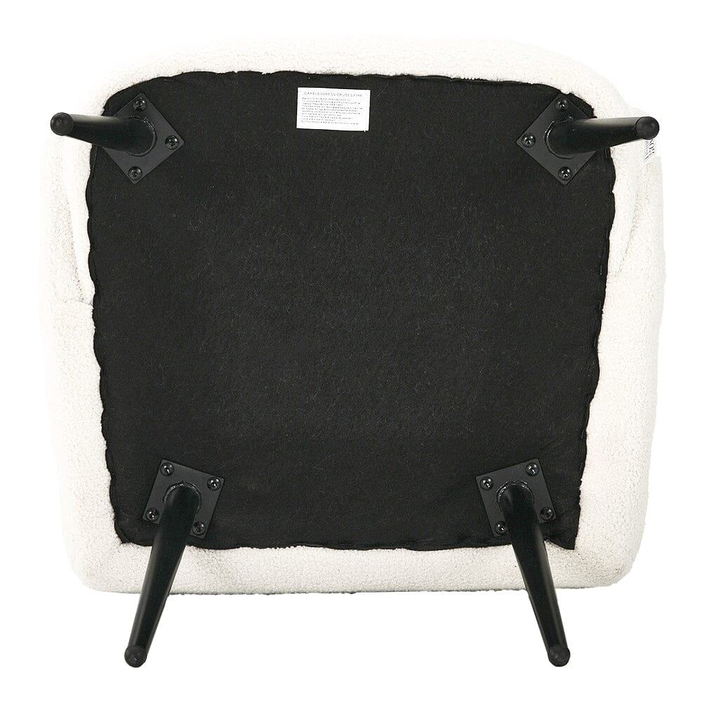 Curved Armrest Teddy Fleece Leisure Chair Cocktail Chairs Living and Home