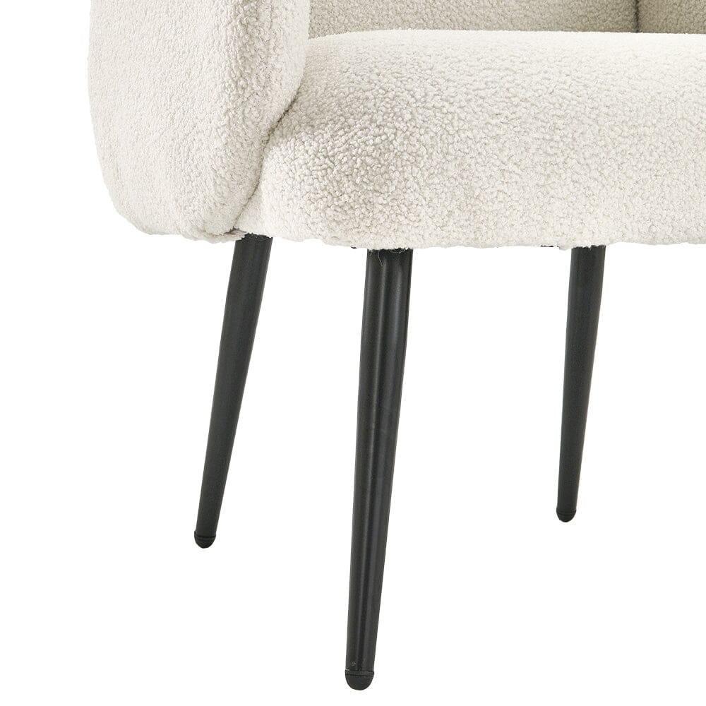 Curved Armrest Teddy Fleece Leisure Chair Cocktail Chairs Living and Home