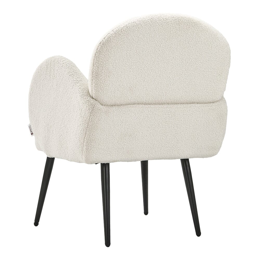 Curved Armrest Teddy Fleece Leisure Chair Cocktail Chairs Living and Home