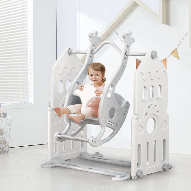 110cm H Grey Floor Standing Toddler Swing for Kids Swing & Slide Living and Home