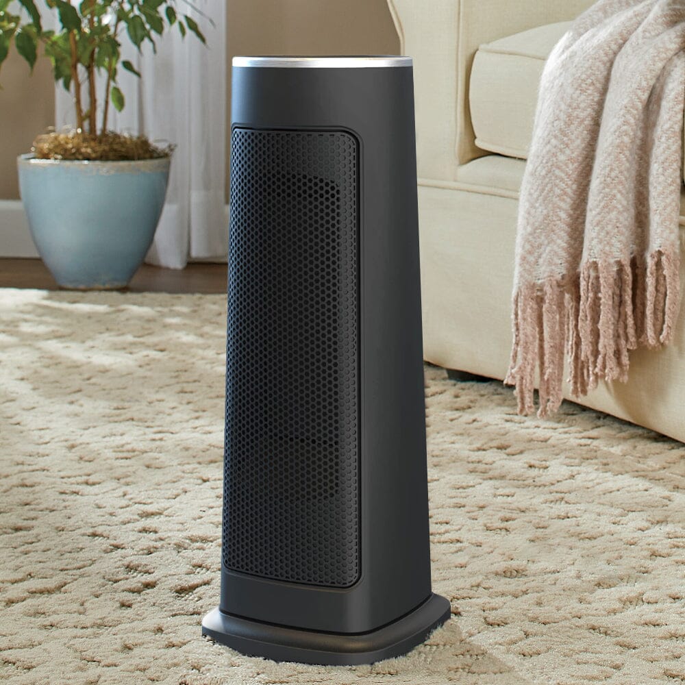 Intellectual Black Electric PTC Ceramic Heater with Remote Control Freestanding Patio Heaters Living and Home