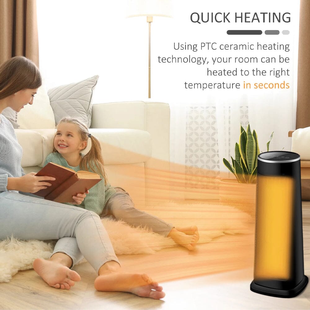 Intellectual Black Electric PTC Ceramic Heater with Remote Control Freestanding Patio Heaters Living and Home
