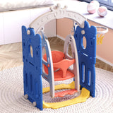 Indoor Outdoor Toddler Swing with Basketball Hoop Swing & Slide Living and Home Blue and Yellow 