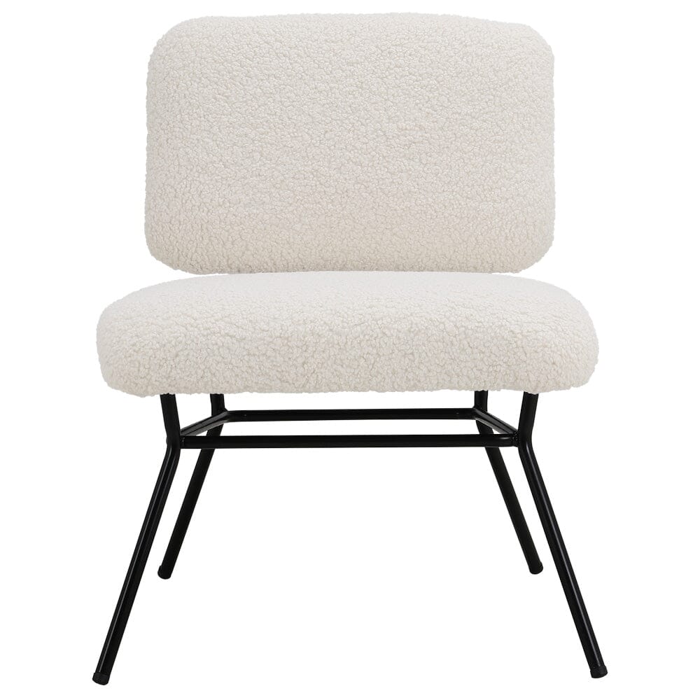 H 80cm Faux Wool Cocktail Chair Metal Frame Occasional Chair Cocktail Chairs Living and Home