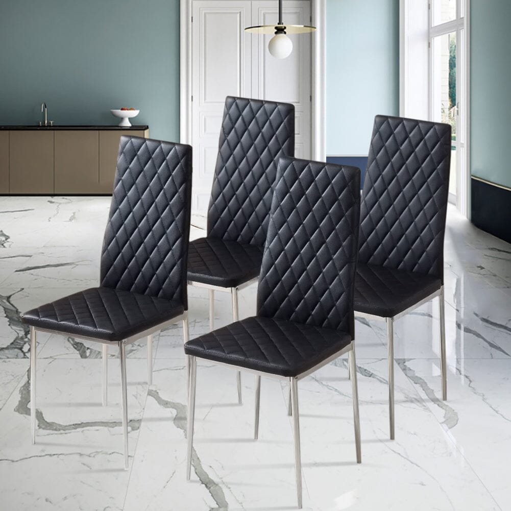 PVC High Back Modern Dining Chairs Set of 2 Living and Home