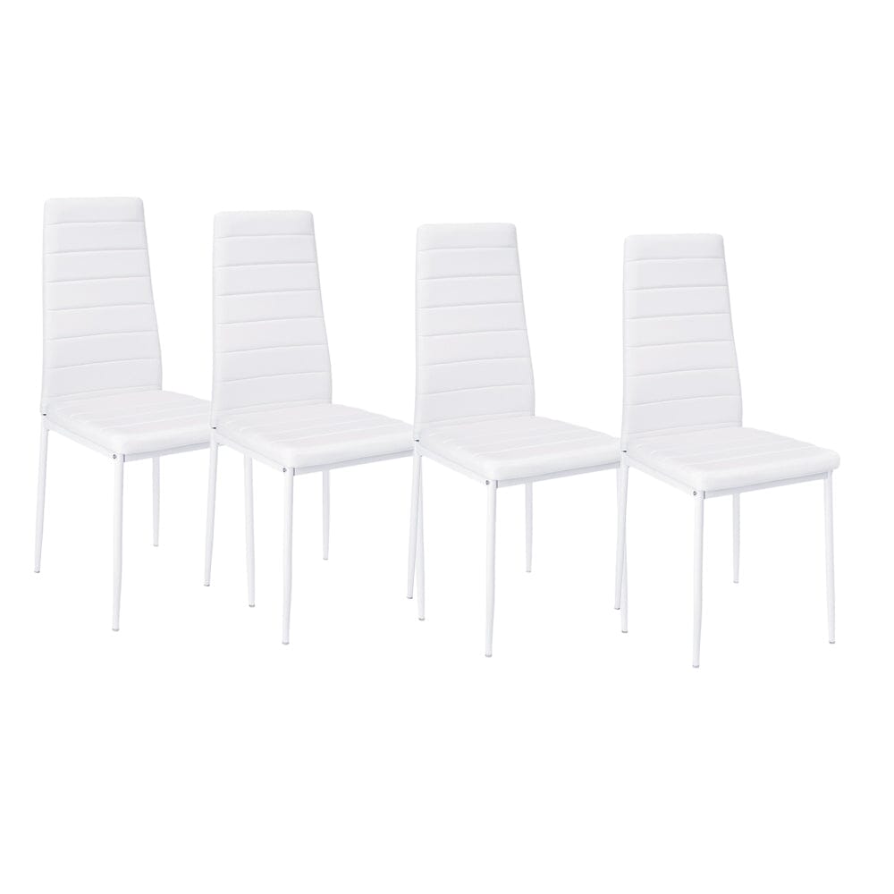 Set of 4 Leather Upholstered Dining Chairs with Metal Legs Dining Chairs Living and Home