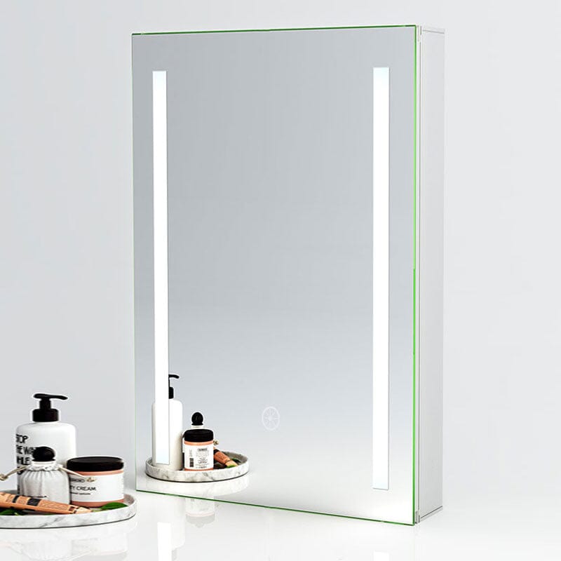 70cm Height Modern LED Illuminated Bathroom Mirror Cabinet with Socket Bathroom Mirror Cabinets Living and Home