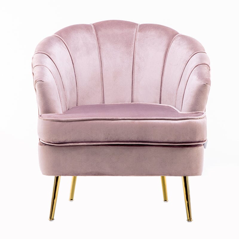 Velvet Noble Armchair with Gold Metal Legs Cocktail Chairs Living and Home