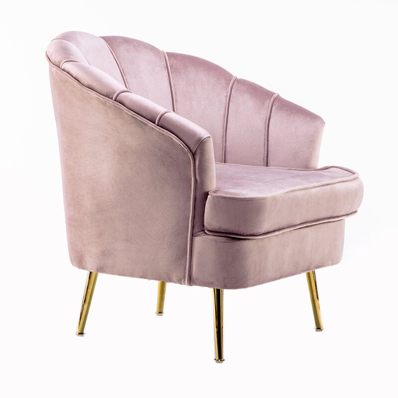 Velvet Noble Armchair with Gold Metal Legs Cocktail Chairs Living and Home