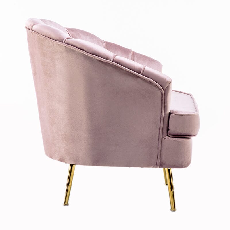 Velvet Noble Armchair with Gold Metal Legs Cocktail Chairs Living and Home