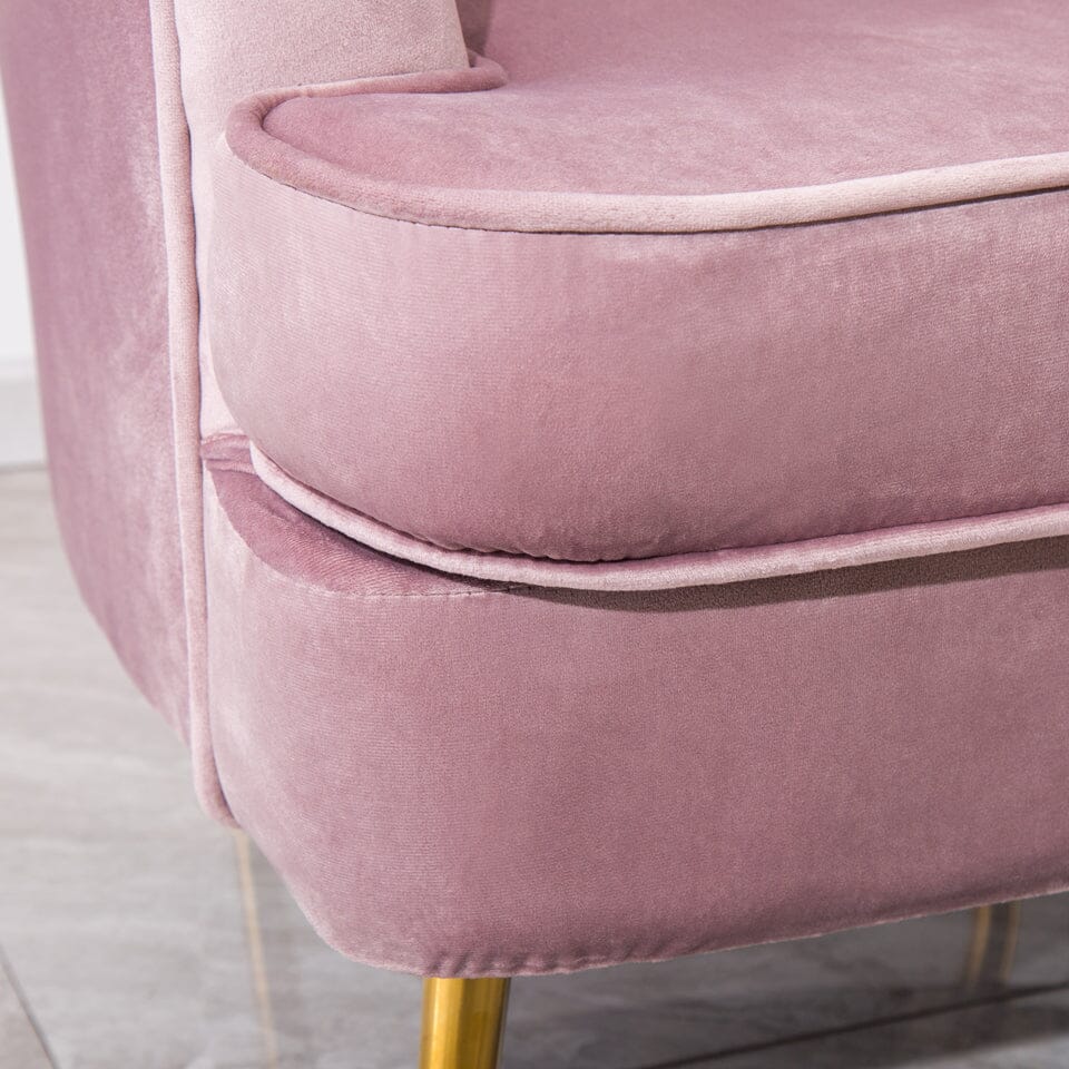 Velvet Noble Armchair with Gold Metal Legs Cocktail Chairs Living and Home