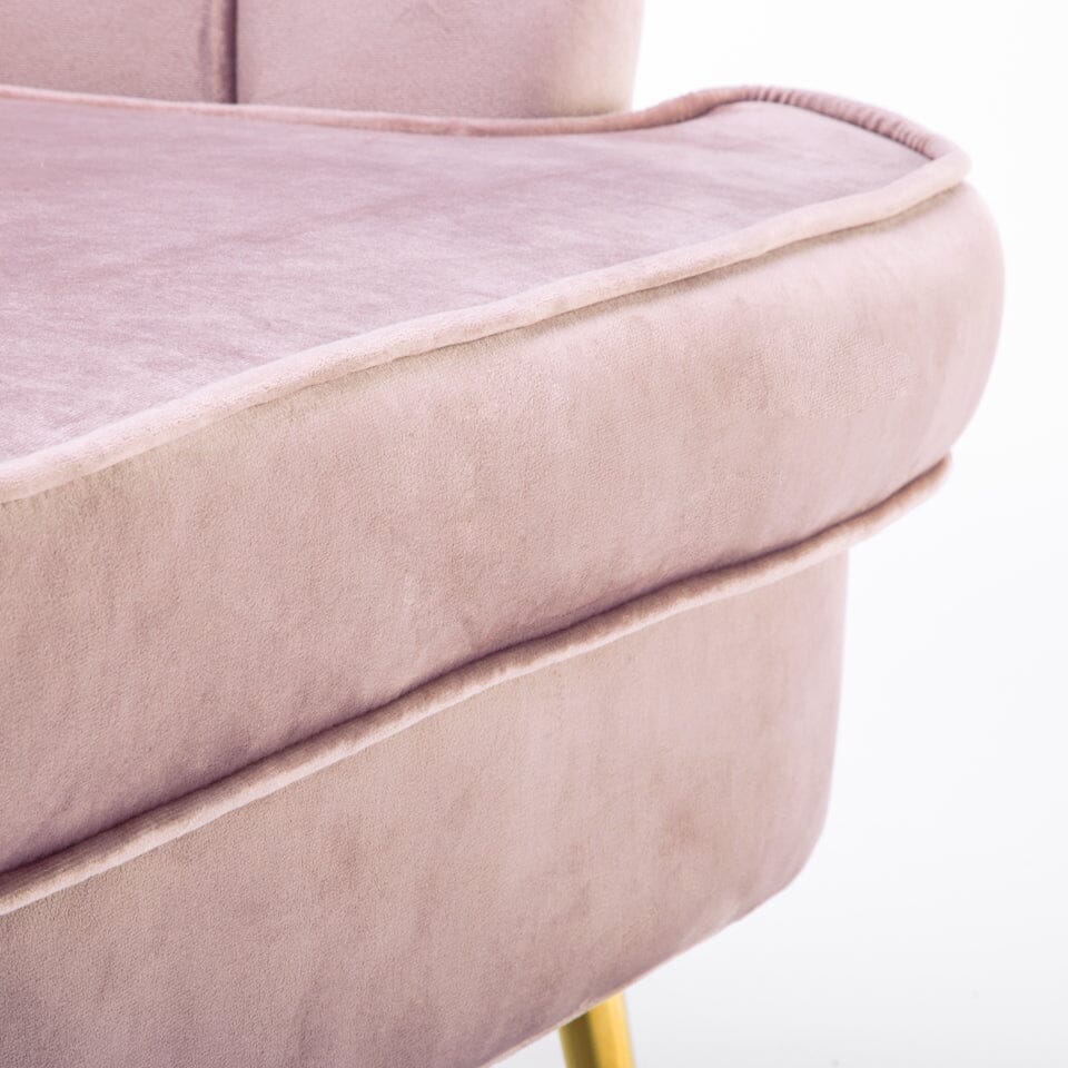 Velvet Noble Armchair with Gold Metal Legs Cocktail Chairs Living and Home