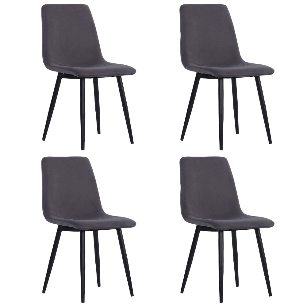 Set of 4 Curved Frosted Velvet Dining Chairs Dining Chairs Living and Home