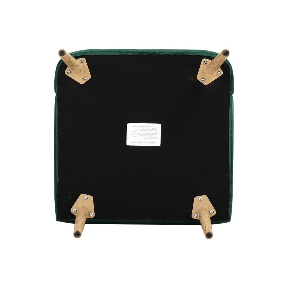 Wooden Legs Velvet Armchair Chair with Footrest Armchair Living and Home