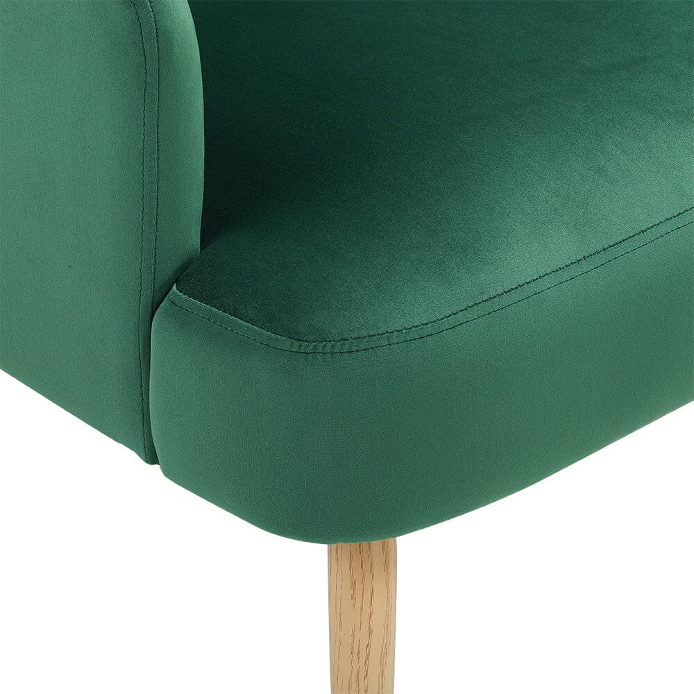 Wooden Legs Velvet Armchair Chair with Footrest Armchair Living and Home