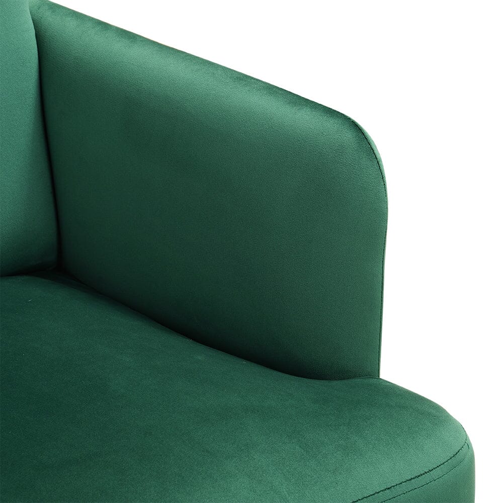 Wooden Legs Velvet Armchair Chair with Footrest Armchair Living and Home