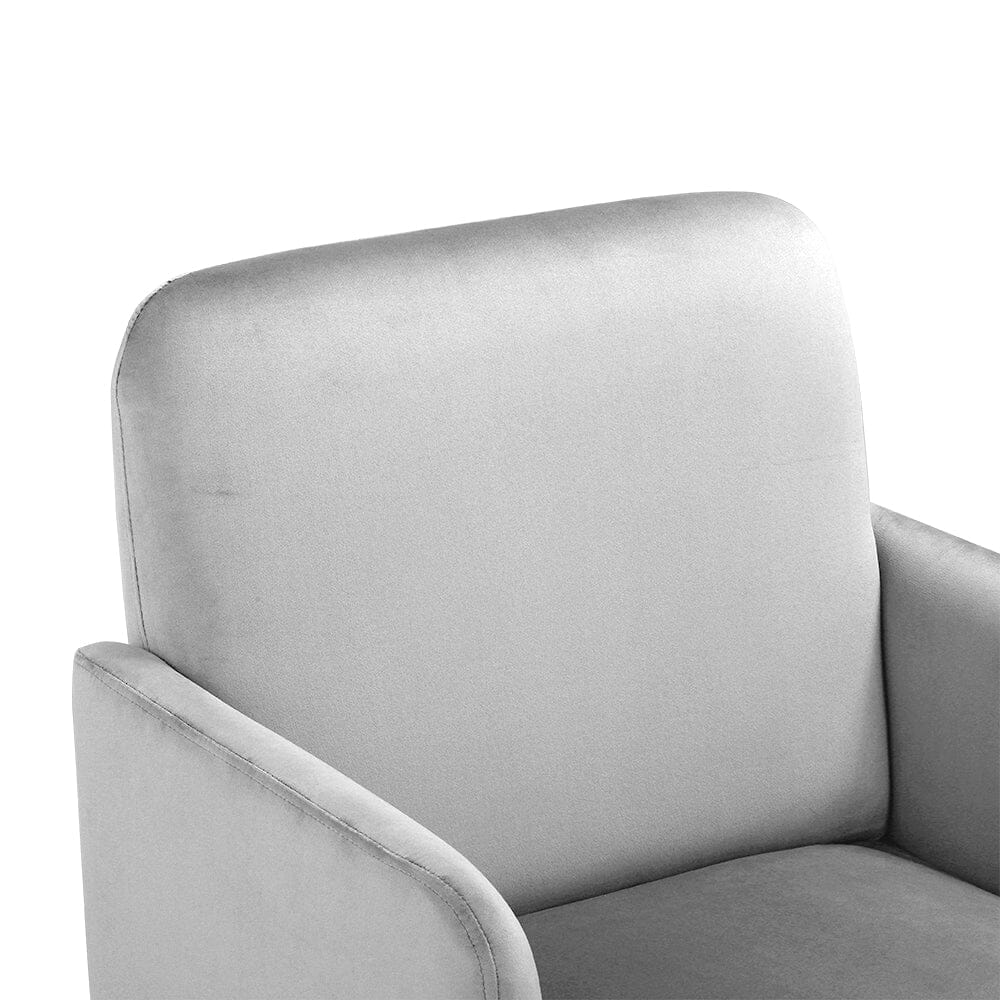 Wooden Legs Velvet Armchair Chair with Footrest Armchair Living and Home