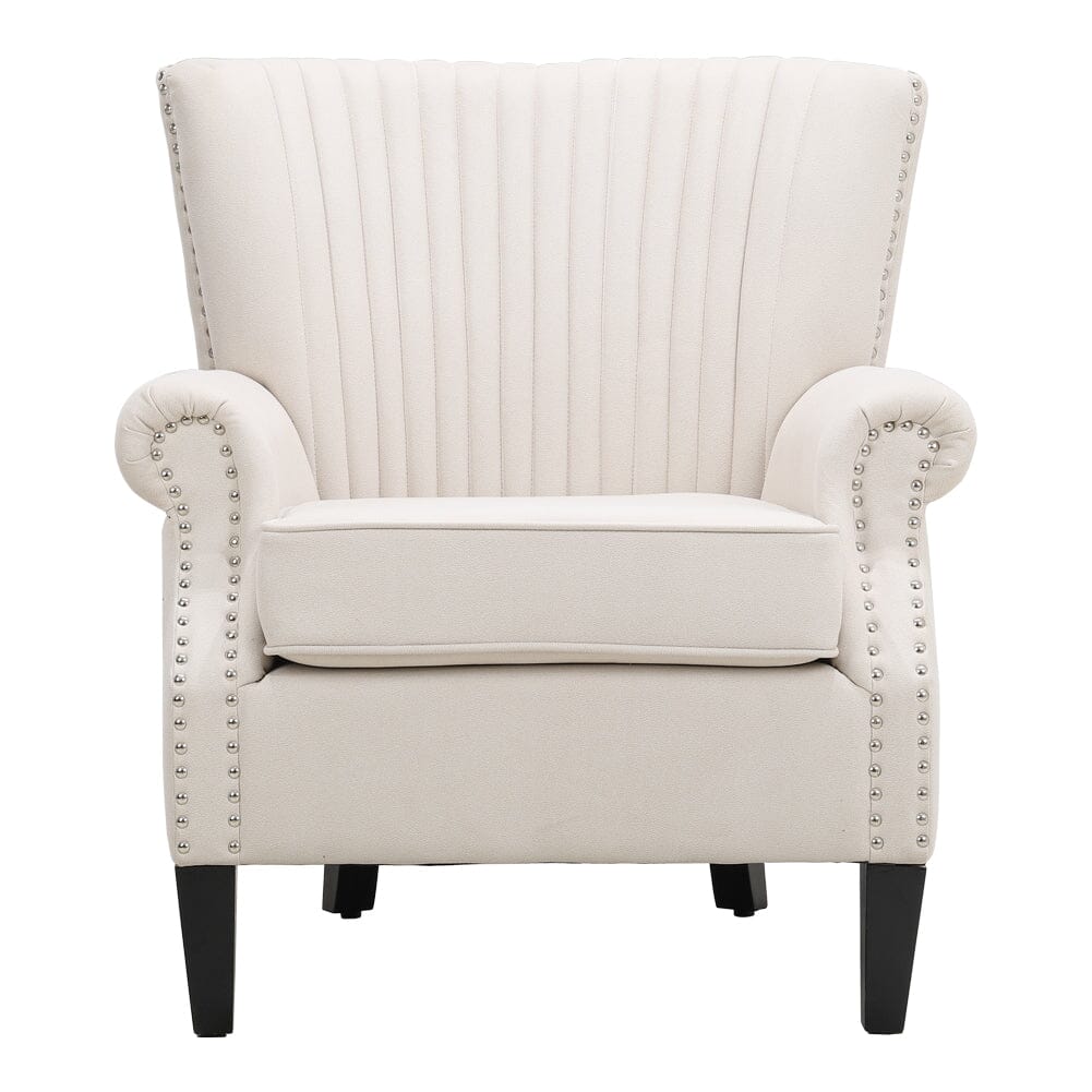 Deep Cushioned Armchair Channel Accent Chair with Nailhead Trim Wingback Chairs Living and Home