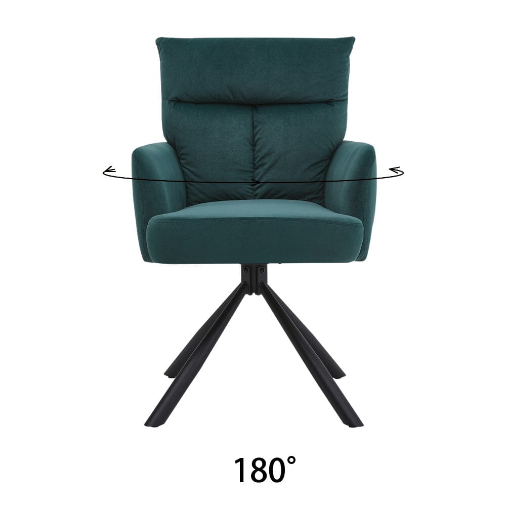 Modern Swivel Chair with Upholstered and Black Legs Home Office Chairs Living and Home