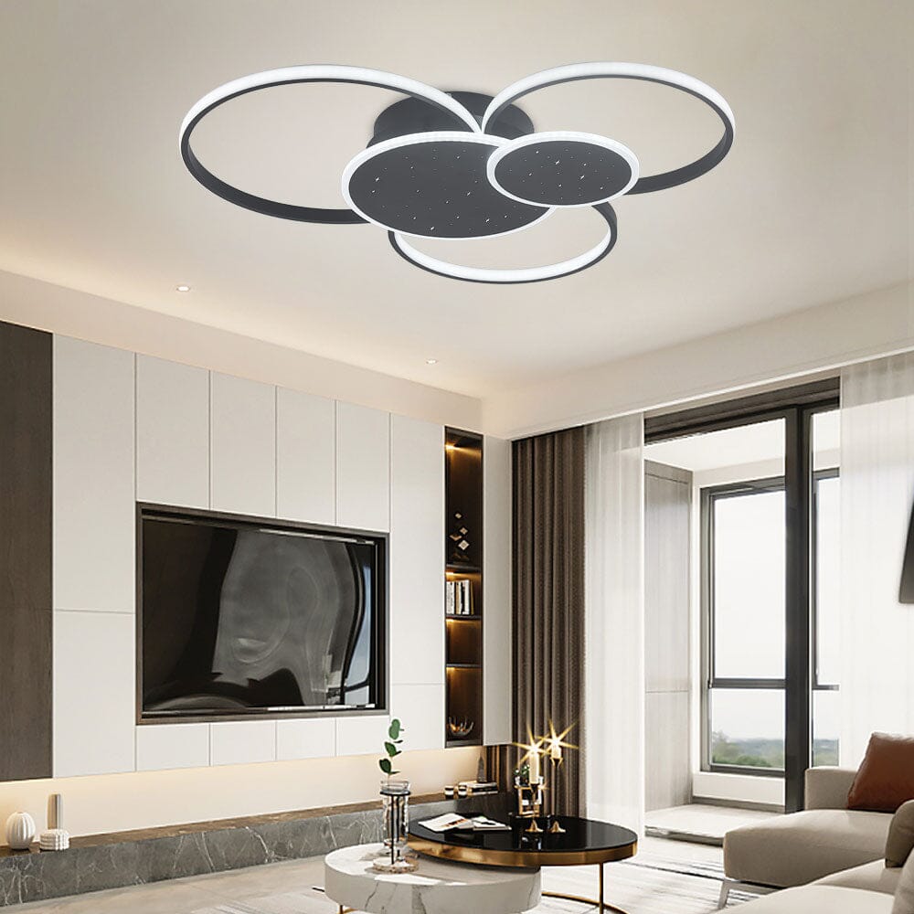 115W Modern Rings LED Ceiling Light White Light – Living and Home