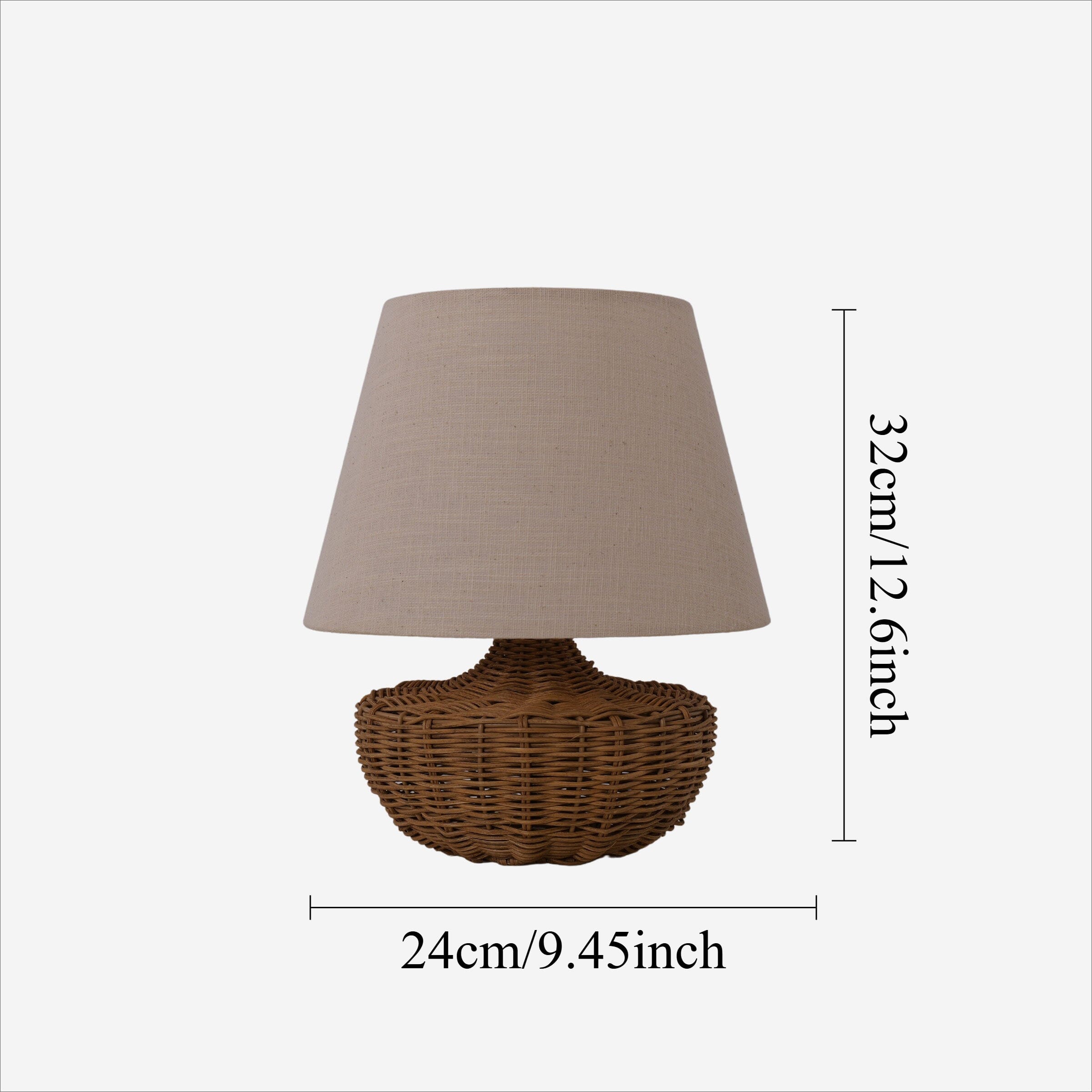Lightsin Handwoven Rattan Table Lamp with Linen Shaded Lightsin UK
