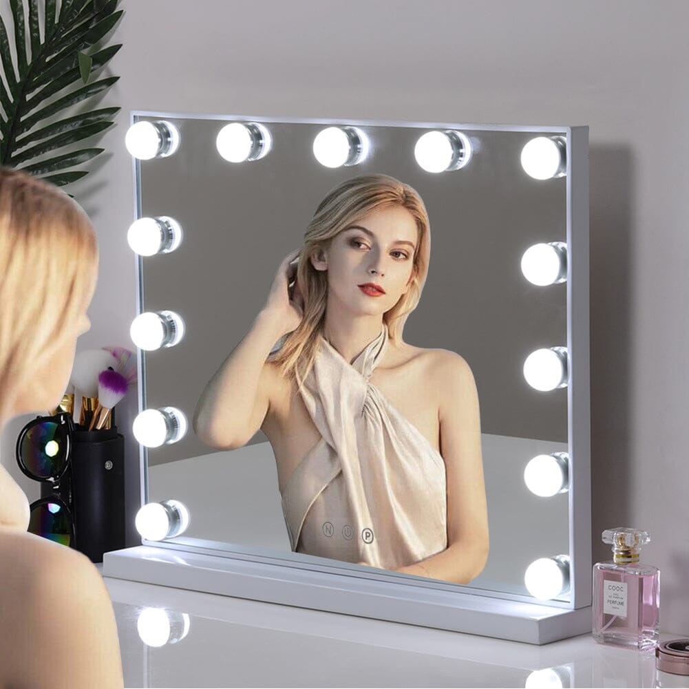 52cm WFashion Vanity Hollywood Mirror with LED Light & Touch Dimmable Bulb LED Make Up Mirrors Living and Home